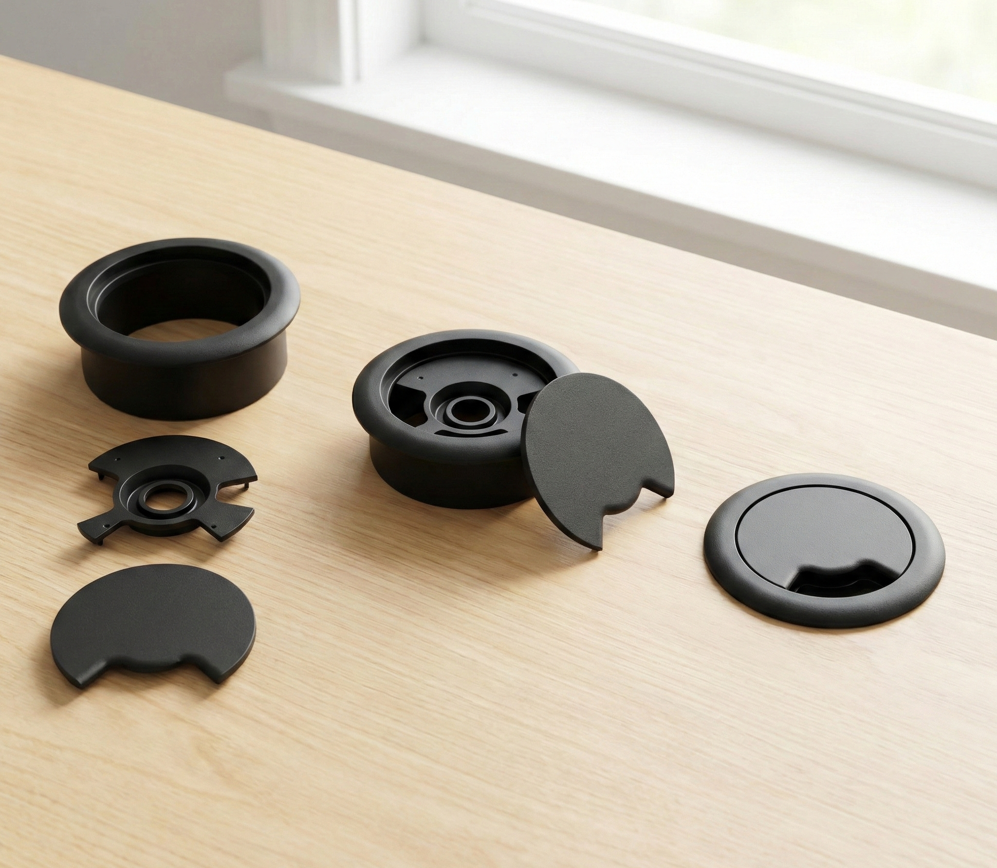 Multi-fit Adjustable Wire Grommet Order of Assembly