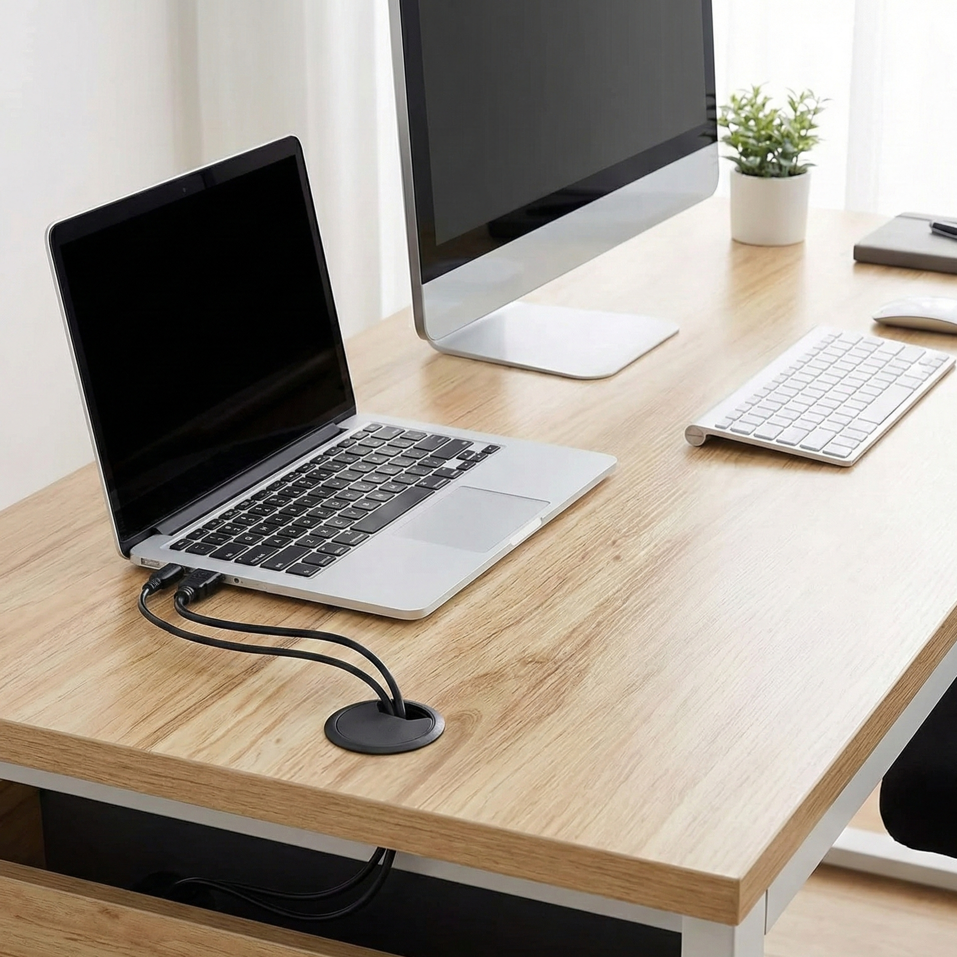 Multi-fit Wire Grommet in desk